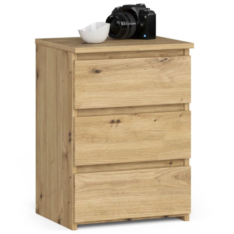Szafka nocna Akord CL3 Dąb Artisan 40 cm 3 szuflady kolor Dąb Artisan mat 40x35x57 cm 1 szt.
