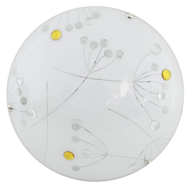 Plafon sufitowy Candellux Floral biały LED 10W 6500K 660lm IP20 wym: 9 x 30 x 30 cm szkło - 1 szt.