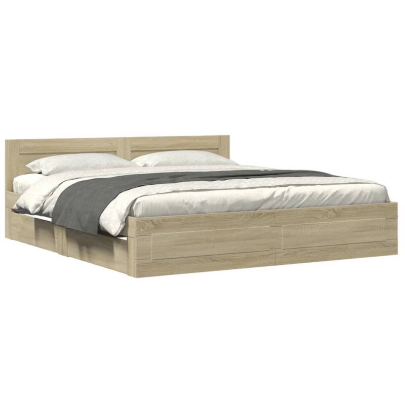 Łóżko drewniane WaszeMeble 200x200 cm brązowe WM-3295536 1 szt.
