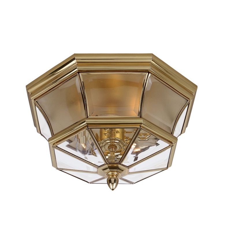 Lampa sufitowa zewnętrzna Quoizel Newbury mosiądz polerowany 3 x E14 x 60W IP44 wym: 19 x 36,5 x 36,5 cm - 1 szt.