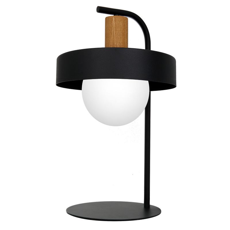 Lampa stołowa Luminex Canan czarny mat-biała-jasne drewno drewniana 1 x E27 x 15W IP20 wym: 55 x 30 x 30 cm metal - 1 szt.