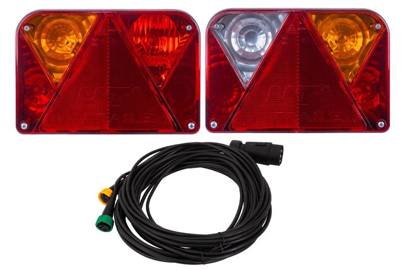 Lampy tylne DOBPLAST DPT35 + wiązka MANTES 7m 7-PIN do przyczepy 1 szt.