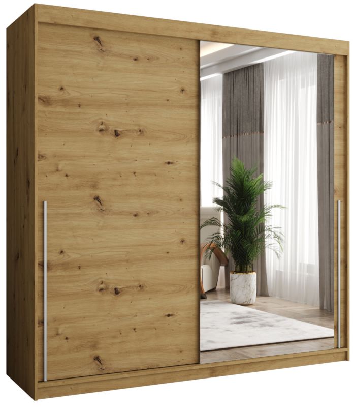 Szafa przesuwna z lustrem Garderoba SIMA T2 200 artisan + u. srebrny 1 szt.