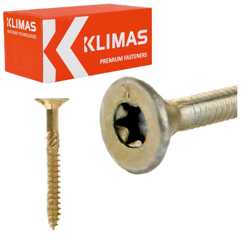 Wkręty do drewna konstrukcyjne Klimas WKCS 4x50 mm z łbem stożkowym 300szt