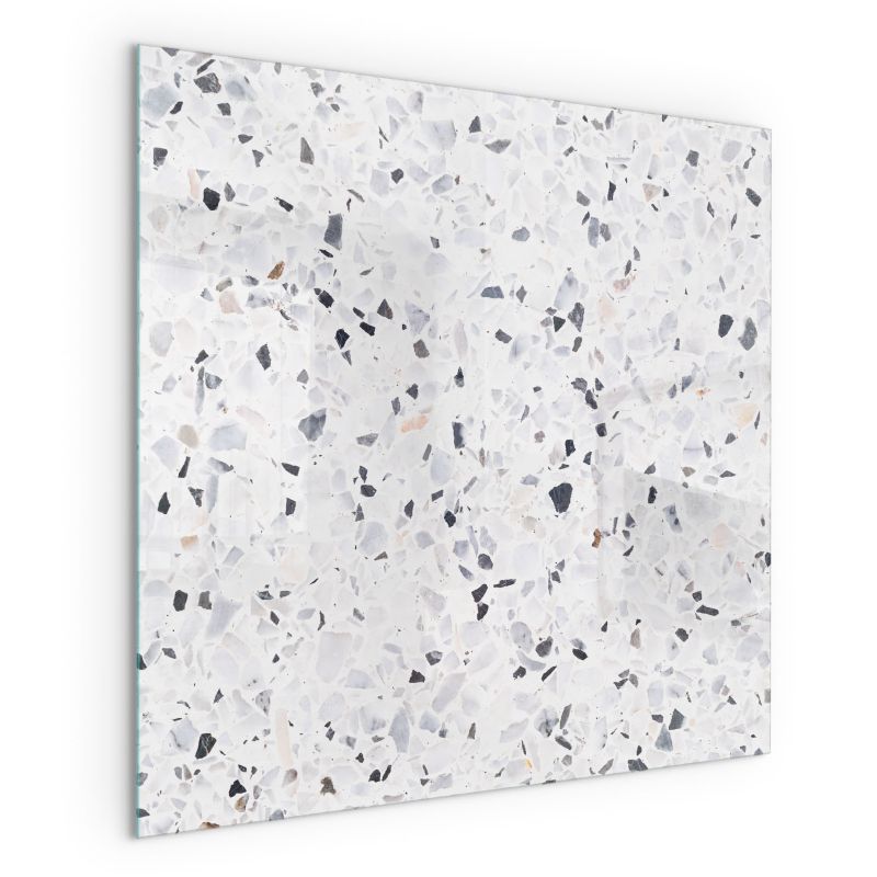Szklana Podkładka Pod Kominek Kwadrat Wallfluent 50x50 cm Kamienny wzór z drobnymi detalami 1 szt.
