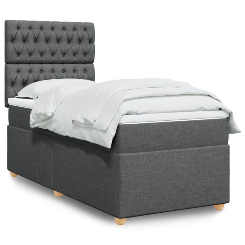 Łóżko kontynentalne WaszeMeble 90x200 cm ciemnoszara WM-3293471 1 szt.