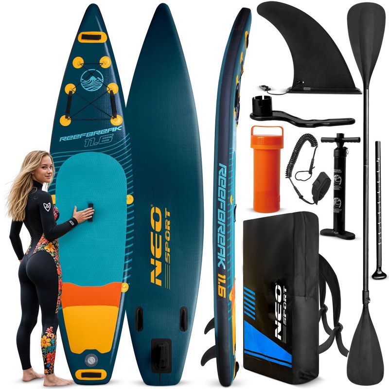 Deska SUP do pływania pompowana Paddle Reefbreak 350cm Neo-Sport ZESTAW 1szt.