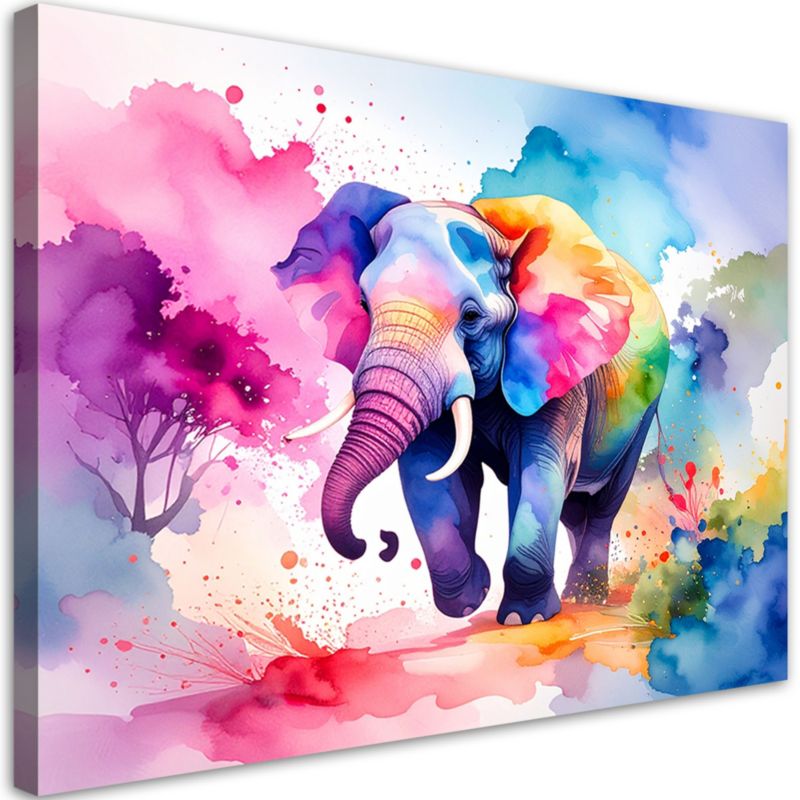 Obraz do pokoju dziecka Feeby Kolorowy Słoń Safari Akwarela 100x70cm 1szt