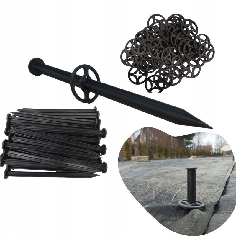 Profesjonalne Ogrodowy Młyn szpilki kotwa podkładka do agrowłókniny tkanin 18cm 100 szt