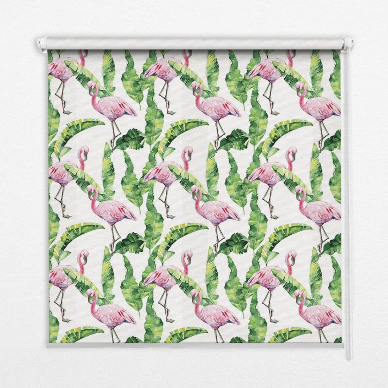 Roleta Do Kuchni Tulup 120x140 cm Flamingi Przy Liściach Montaż do ściany/sufitu 1 szt.