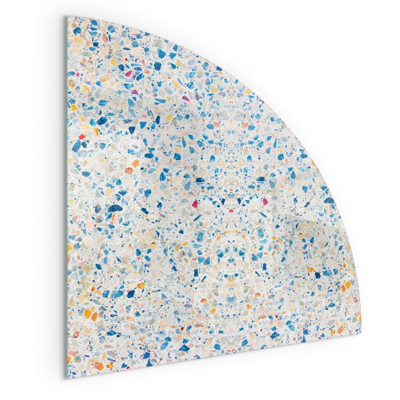 Szklana Podkładka Pod Kominek Ćwiartka Wallfluent 100x100 cm Abstrakcyjna faktura 1 szt.
