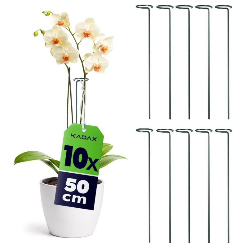 Podpora KADAX z oczkiem 50 cm stalowa zielona 10 szt.