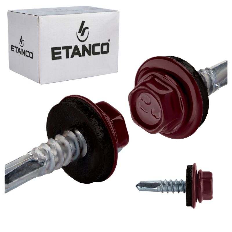Wkręty samowiercące do metalu Etanco GT3 Z14 4,8x19 mm RAL 3005 250szt