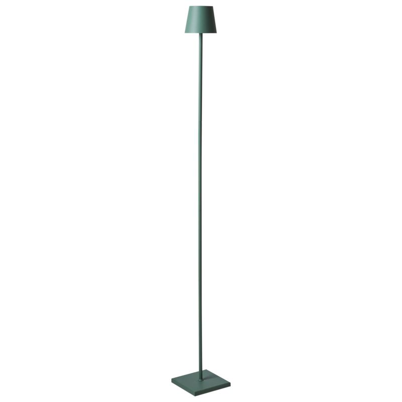 Bezprzewodowa lampa podłogowa LED Gavarresa Ze ściemniaczem Metal Zielony 1 szt.