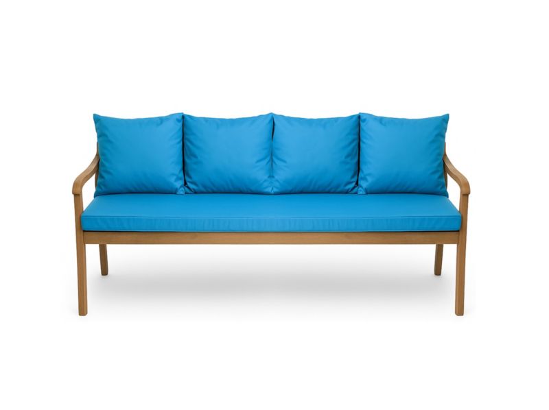 Poduszka ogrodowa na ławkę 3-os, Setgarden, 180x60x50cm, Niebieska dwustronne Poduszki na ławkę zdejmowany pokrowiec,Mix 1szt