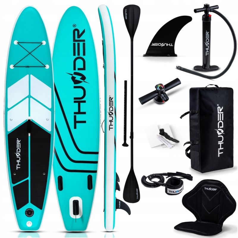 Deska SUP 320 cm pompowana do pływania Thunder stabilna akcesoria z siedziskiem wiosło i zestaw 1szt.