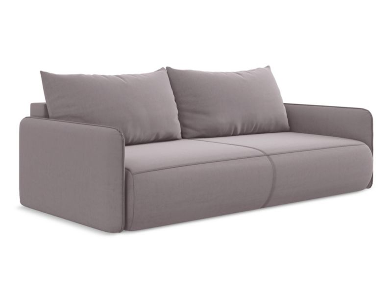 Kanapa 3-osobowa z funkcją spania LaMiaSofa PALERMO z tkaniny welwetowej 216x105 cm lawendowy 1 szt.