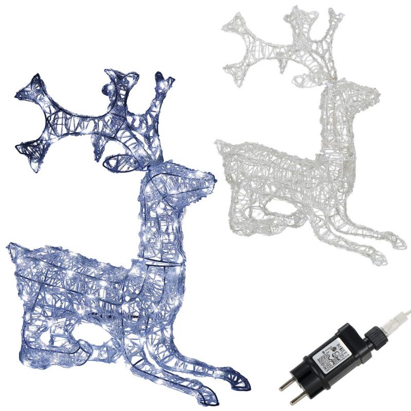 Renifer świąteczny Springos 130 LED, ozdoba świetlna, dekoracja biały zimny 1 szt.