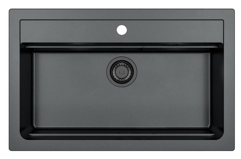 Zlewozmywak granitowy Alveus Atrox 40 Black Edition kol. 91 czarny (79x 50cm) 1-komorowy 1szt.