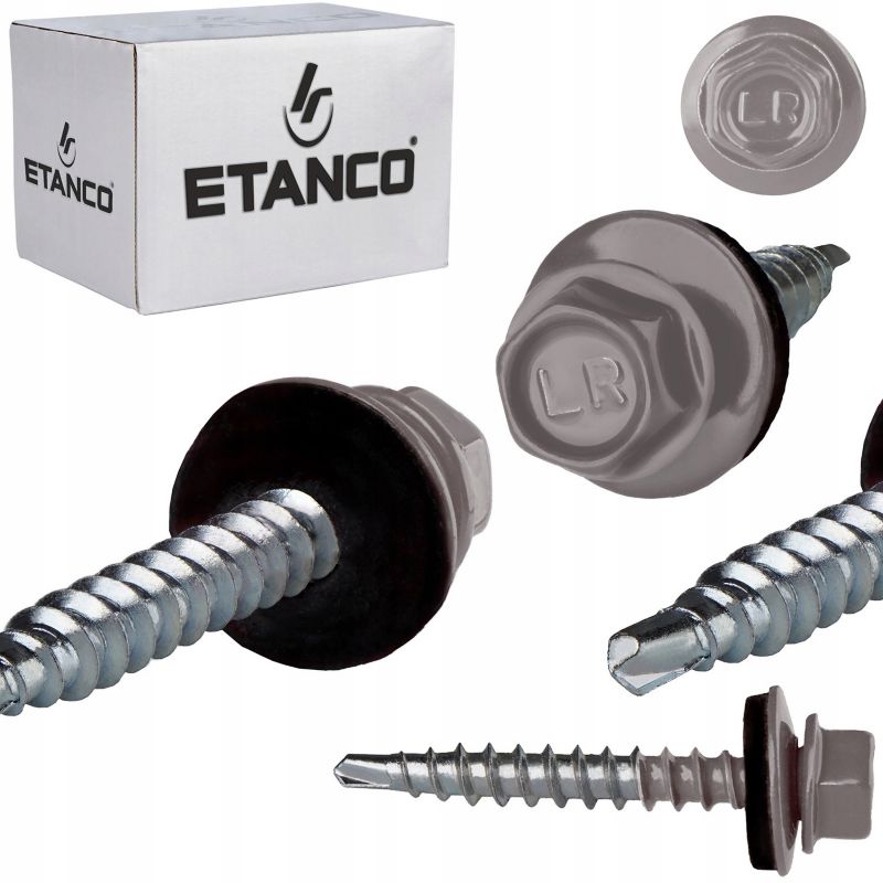 Wkręty Farmerskie Etanco Do Blachy, Zszywka 4,8X20Mm, Ral 9007 250 szt.