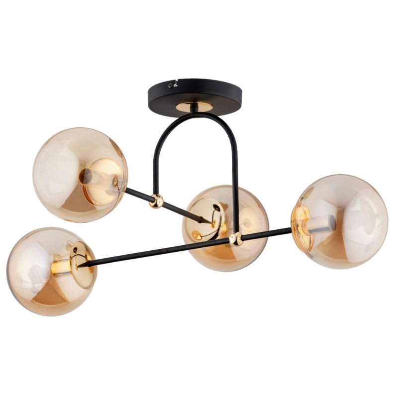 Lampa sufitowa Alfa Alersy czarno-bursztynowy wym: 34 x 58 x 68 cm 4xE14 x 10W 1 szt.