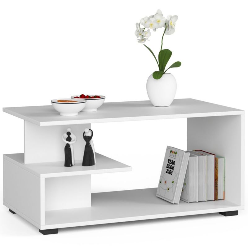 Stolik kawowy Akord Pin Biały 90 cm kolor Biały mat 90x51x45 cm 1 szt.