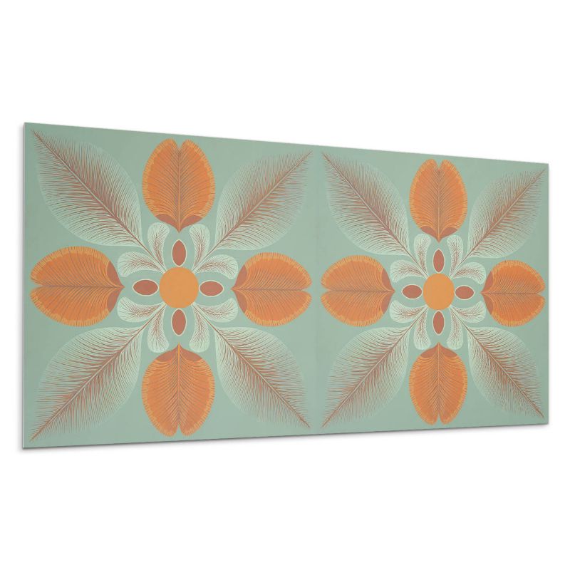 Panel samoprzylepny Wallfluent 100x50 cm Wzór kwiatów i liści 1 szt.