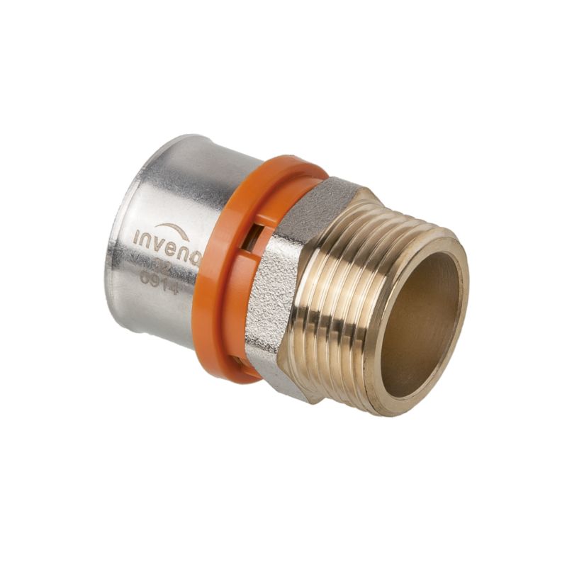 Złączka do Rur PEX 3/4"x26 mm Zaciskowa Gwint Zewnętrzny 95C INVENA Prov 1 szt.