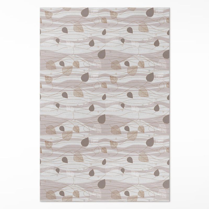 Ozdobna Wykładzina Winylowa Wallfluent 80x120 cm Boho listki na tle fal 1 szt.