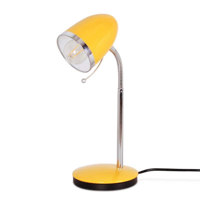 Lampka biurkowa Kaja Kajtek żółto-chromowana 1 x E27 x 40W IP20 wym: 36 x 24 x 15 cm metal - 1 szt.