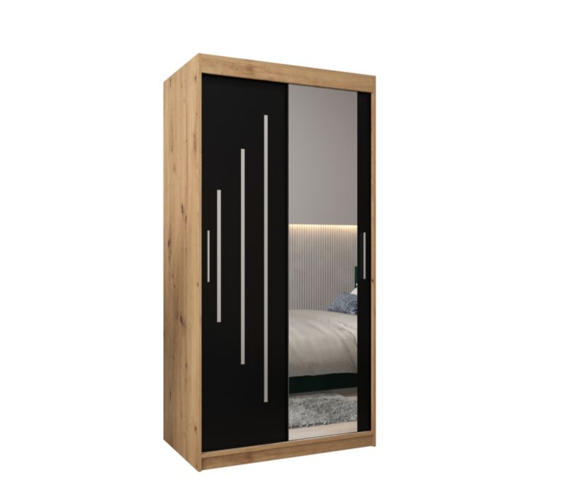 Szafa przesuwna Garderoba Abiks YORK 2 100 artisan/czarny 1 szt.