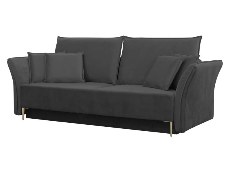 Sofa z funkcją spania MIRJAN 24 Bregi grafit + złoty 1 szt.