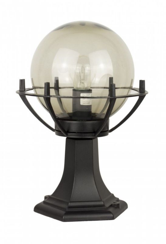 Lampa ogrodowa stojąca SU-MA Kule K czarna-dymiona kula 1 x E27 x 20W IP43 wym: 39 x 25 x 25 cm - 1 szt.