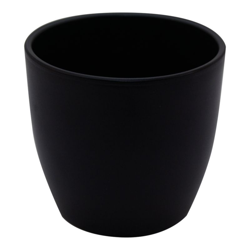 Osłonka doniczki GoodHome Emi 11 cm czarna