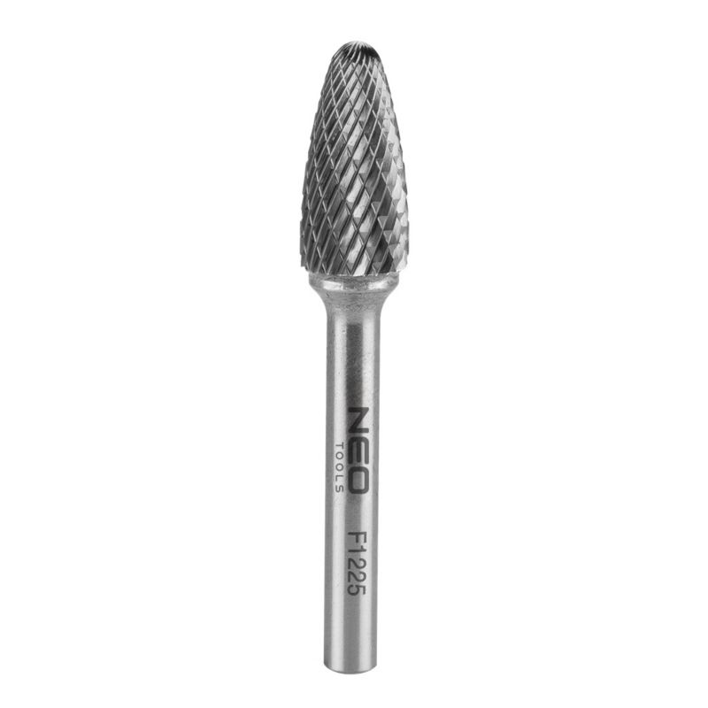 Frez do metalu NEO TOOLS HM, typ F (ostrołukowy zaokrąglony), 12 x 25 mm, trzpień 6 x 45 mm 1 szt