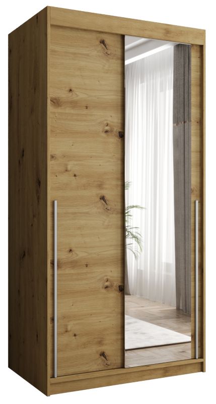 Szafa przesuwna z lustrem Garderoba SIMA T2 100 artisan + u. srebrny 1 szt.