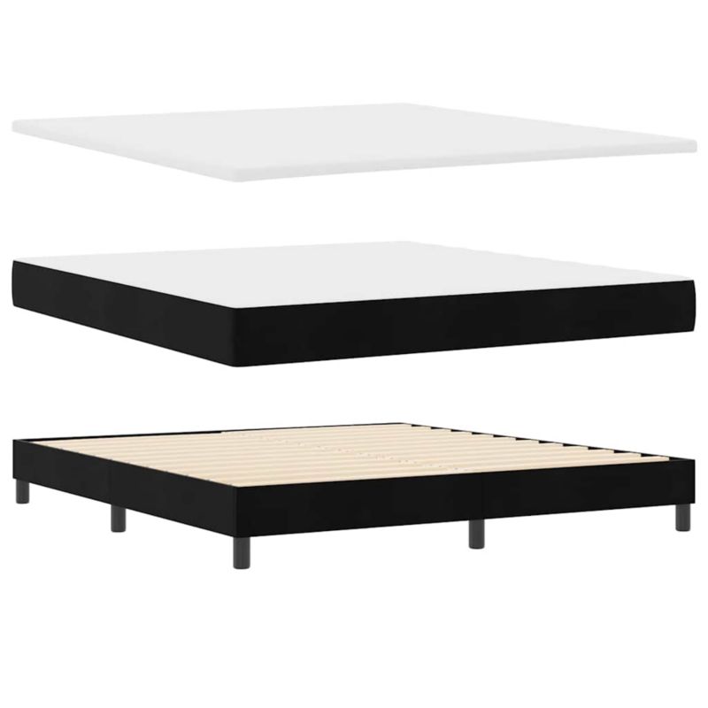 Łóżko z materacem WaszeMeble 180x200 cm Czarny tkanina WM-3341482 1 szt.