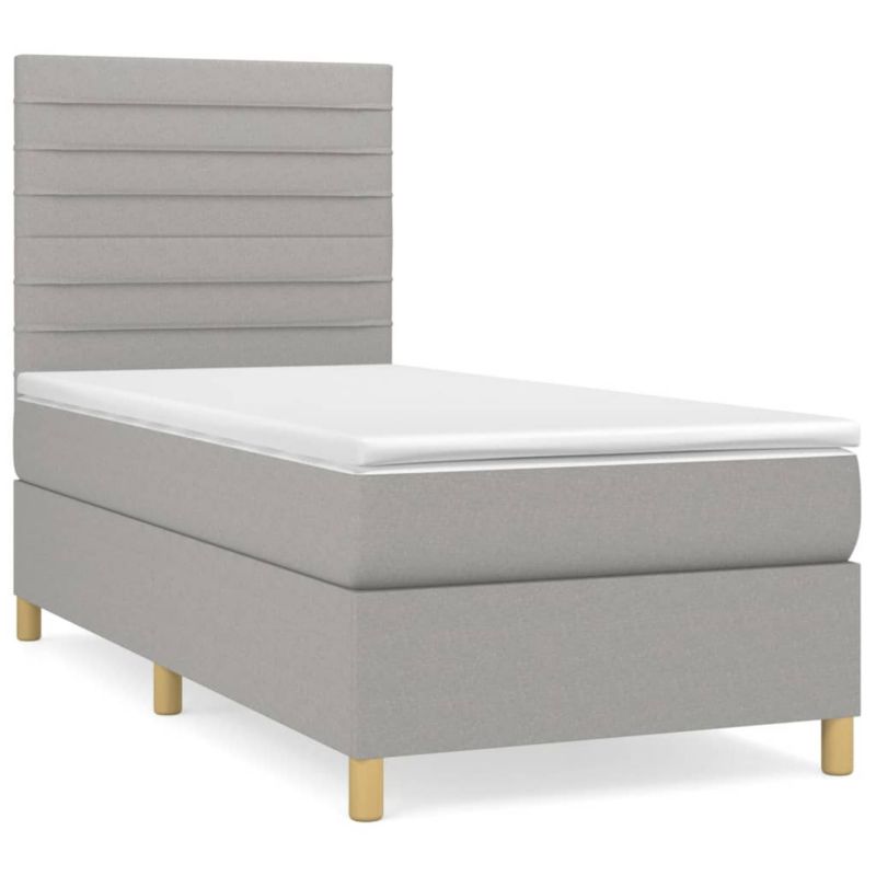 Łóżko kontynentalne WaszeMeble 100x200 cm jasnoszare WM-3142393 1 szt.