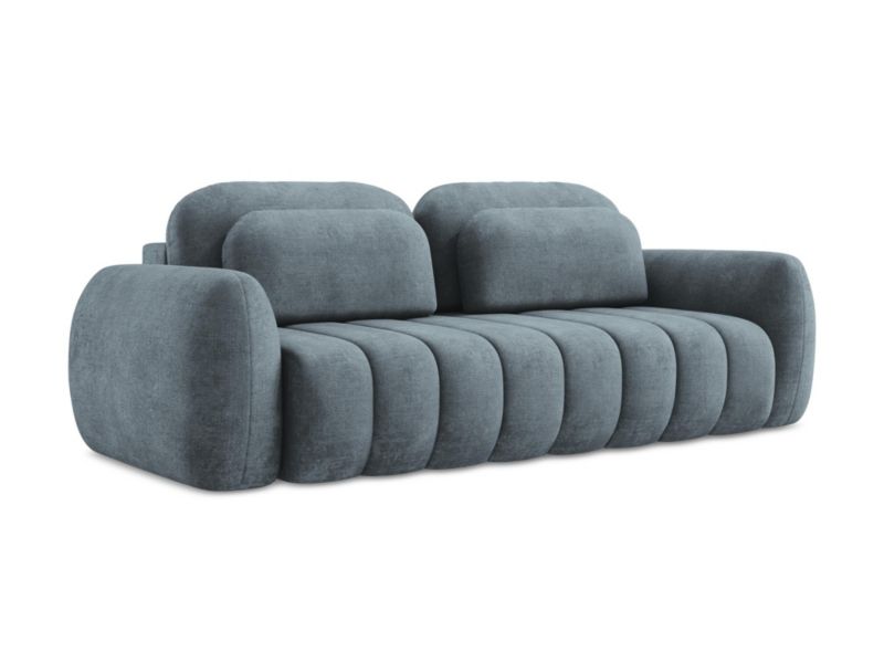 Kanapa 3-osobowa z funkcją spania LaMiaSofa GINOSA z tkaniny szenilowej 266x121 cm jeans 1 szt.