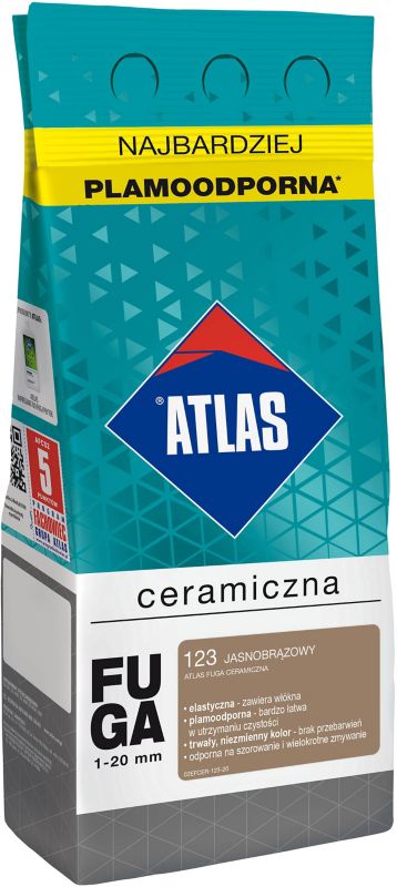 Fuga ceramiczna Atlas 123 jasnobrązowa 2 kg