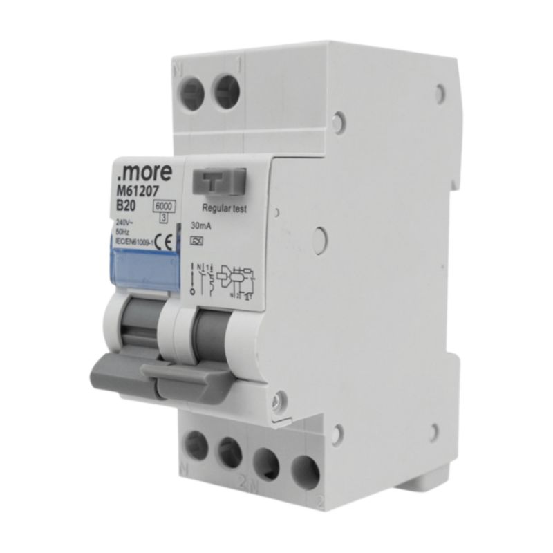 Wyłącznik Różnicowoprądowy Eco Light z Członem Nadprądowym 1P+N B20A 30Ma 1szt.