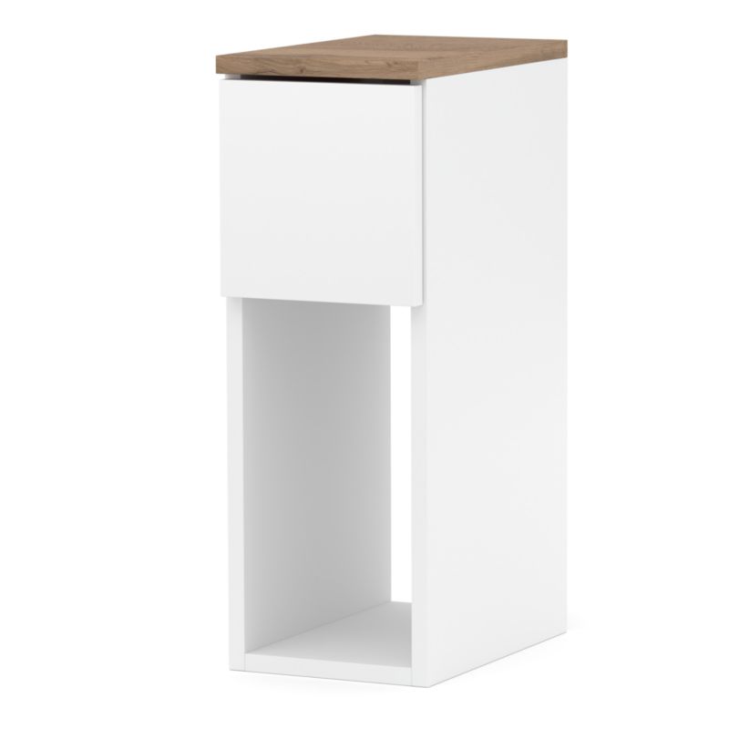Szafka Nocna Stiv-Meble 1 Szuflada 20Cm Stolik Biały Mat Dąb Wotan 20X30X55 Cm 1Szt.