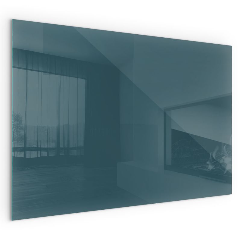 Szklana Podkładka Pod Kominek Prostokąt Wallfluent 120x80 cm Morski błękit 1 szt.