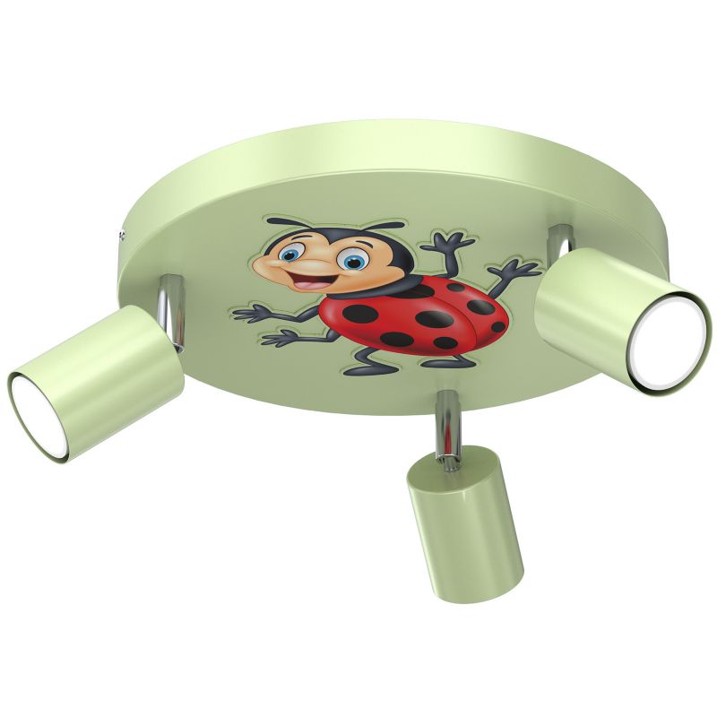 Lampa sufitowa Luminex Fun zielono-czerwona-czarna 3 x GU10 x 8W wym: 10,5 x 30 x 30 cm - 1 szt.