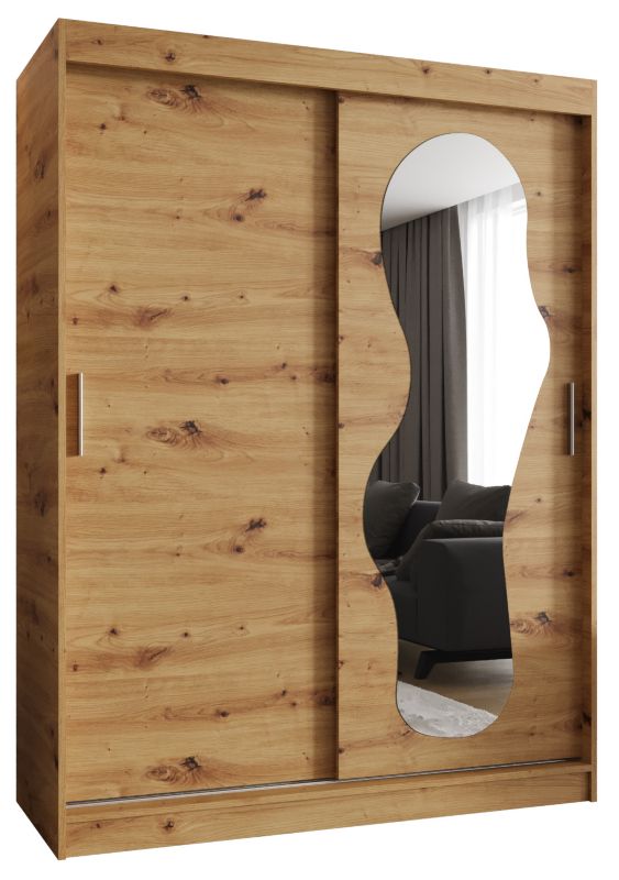 Szafa przesuwna z lustrem Garderoba Abiks ULTRA 150 dąb artisan 1szt.
