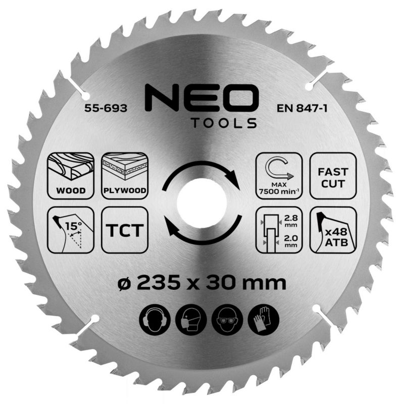 Tarcza do pilarki, widiowa NEO TOOLS, 235 x 30 mm, 48 zębów 1 szt