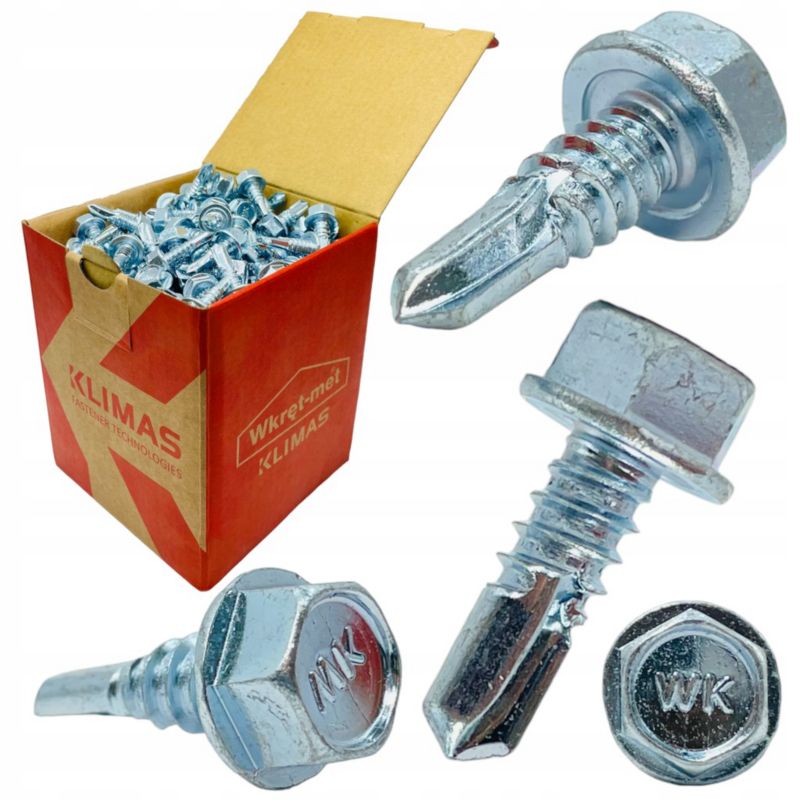 Wkręty Klimas samowiercące na klucz DO METALU STALI WS 5,5x32mm blachowkręty 500 szt.
