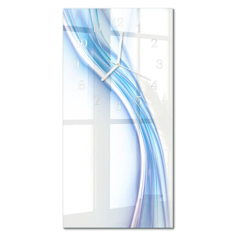 Designerski Zegar Ścienny Tulup 30x60 cm z Białymi Wskazówkami Niebieska Abstrakcja 1 szt.