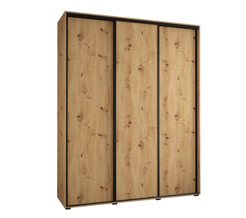 Szafa przesuwna Abiks DAVOS 1 wysoka szer.200cm artisan/artisan/czarny 1szt.