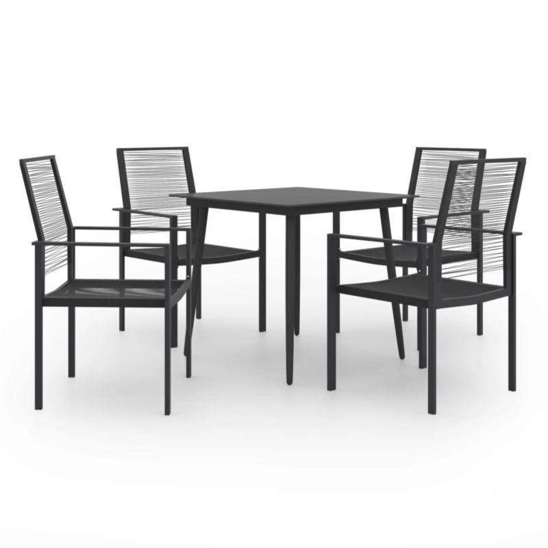 Zestaw mebli ogrodowych jadalniany WaszeMeble 4-osobowy polirattan czarny WM-3060256 1 kpl